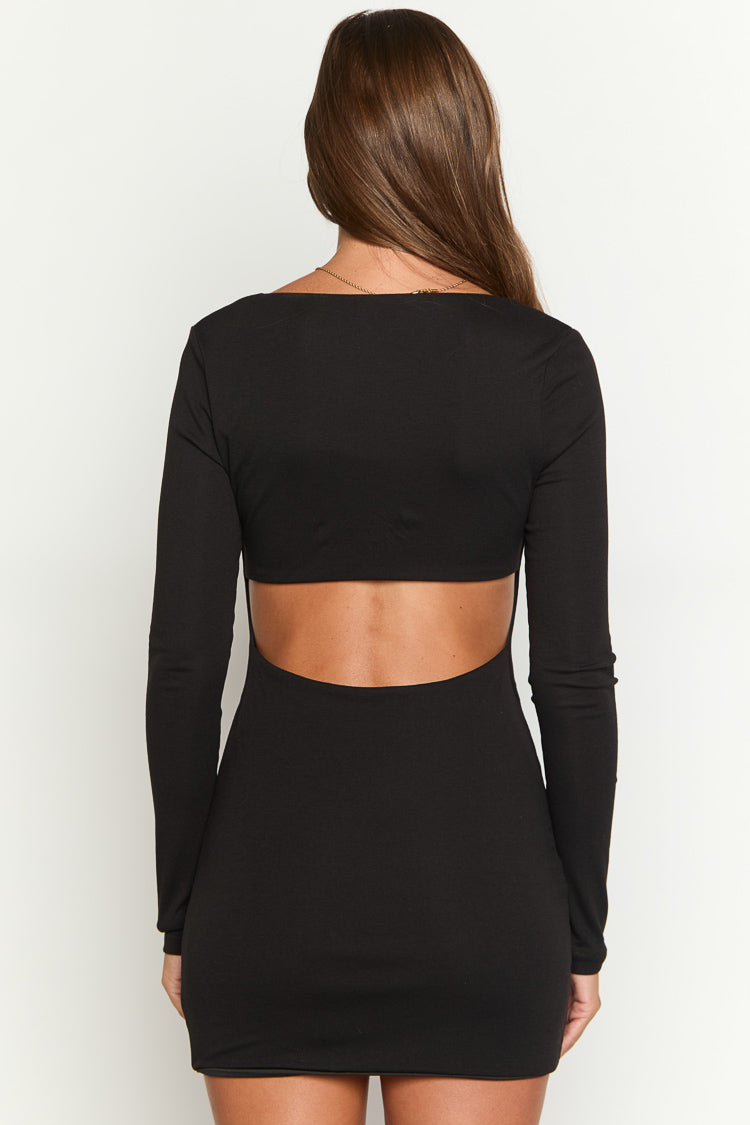 Kirby Black Long Sleeve Mini Dress