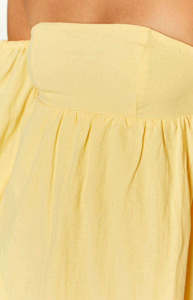 Koa Yellow Long Sleeve Mini Dress