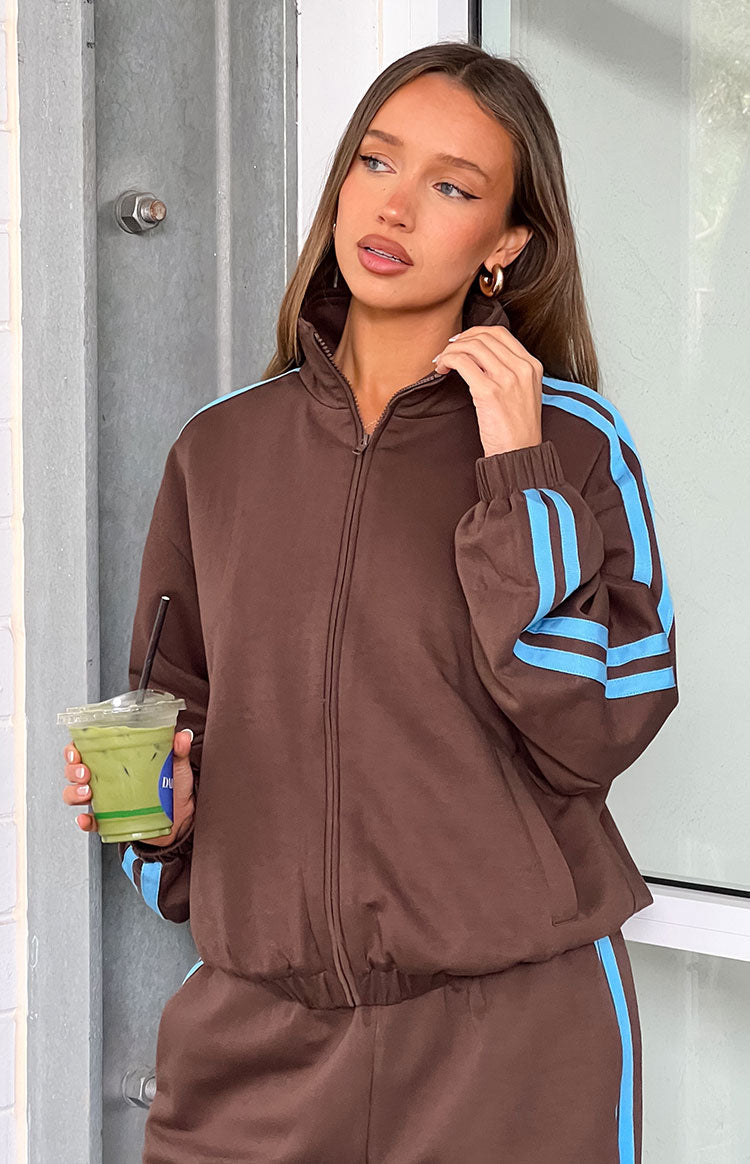 Kosie Chocolate And Blue Stripe Jacket