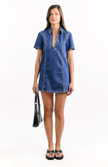 Lachie Dark Wash Denim Mini Dress