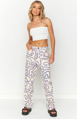 Lester Cream Printed Pants