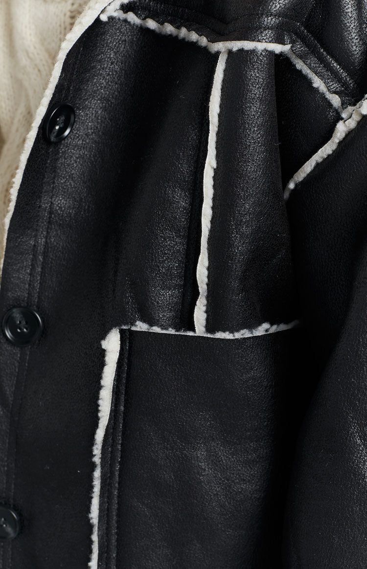 Lewis Black Fur Detail Jacket