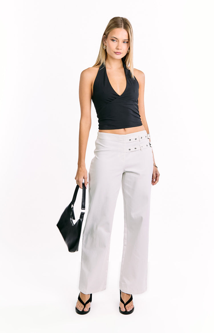 Lila Off White Buckle Pants