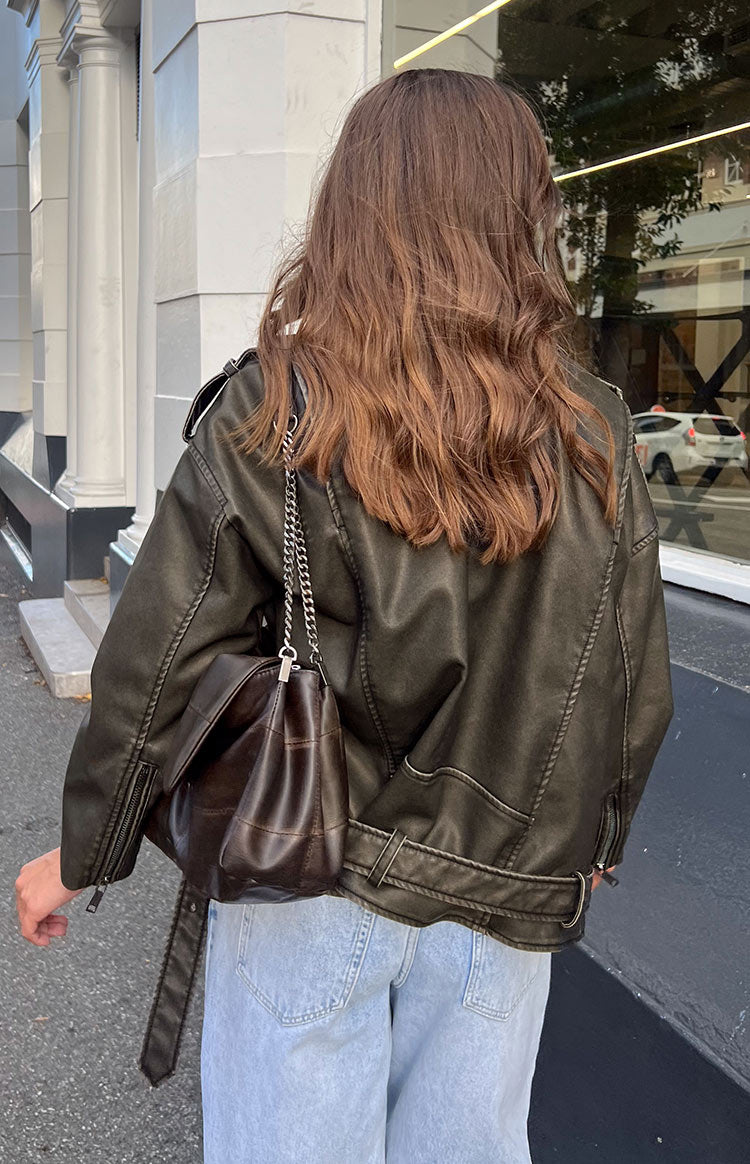 Lioness Ace Charcoal PU Biker Jacket