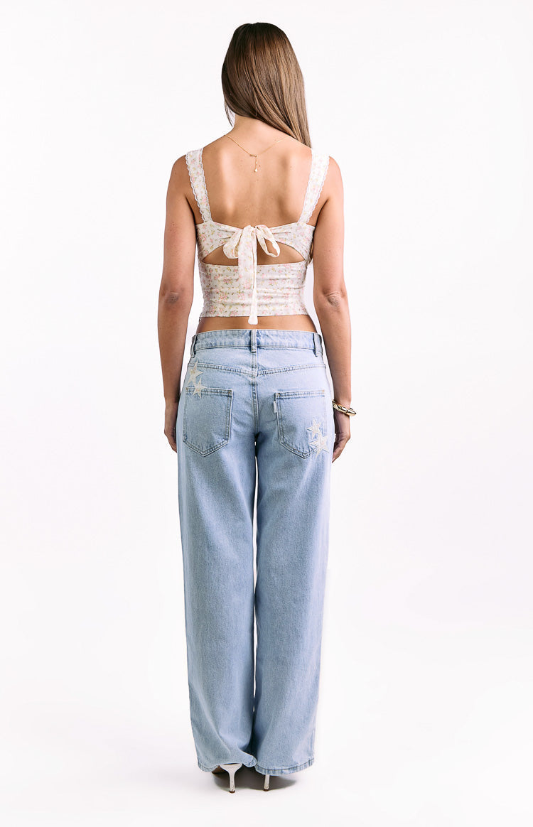 Louis White Floral Corset Top