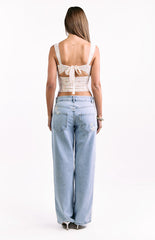 Louis White Floral Corset Top