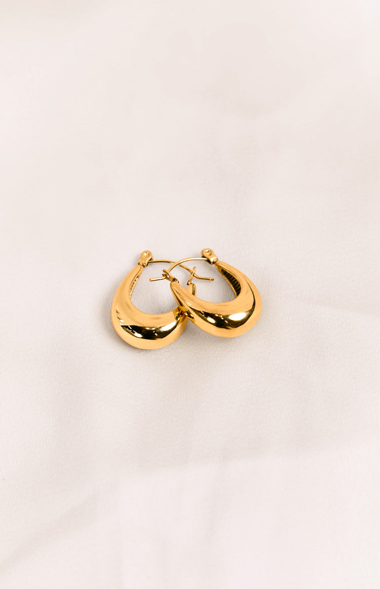Lucetta Gold Oval Statement Hoop Earrings