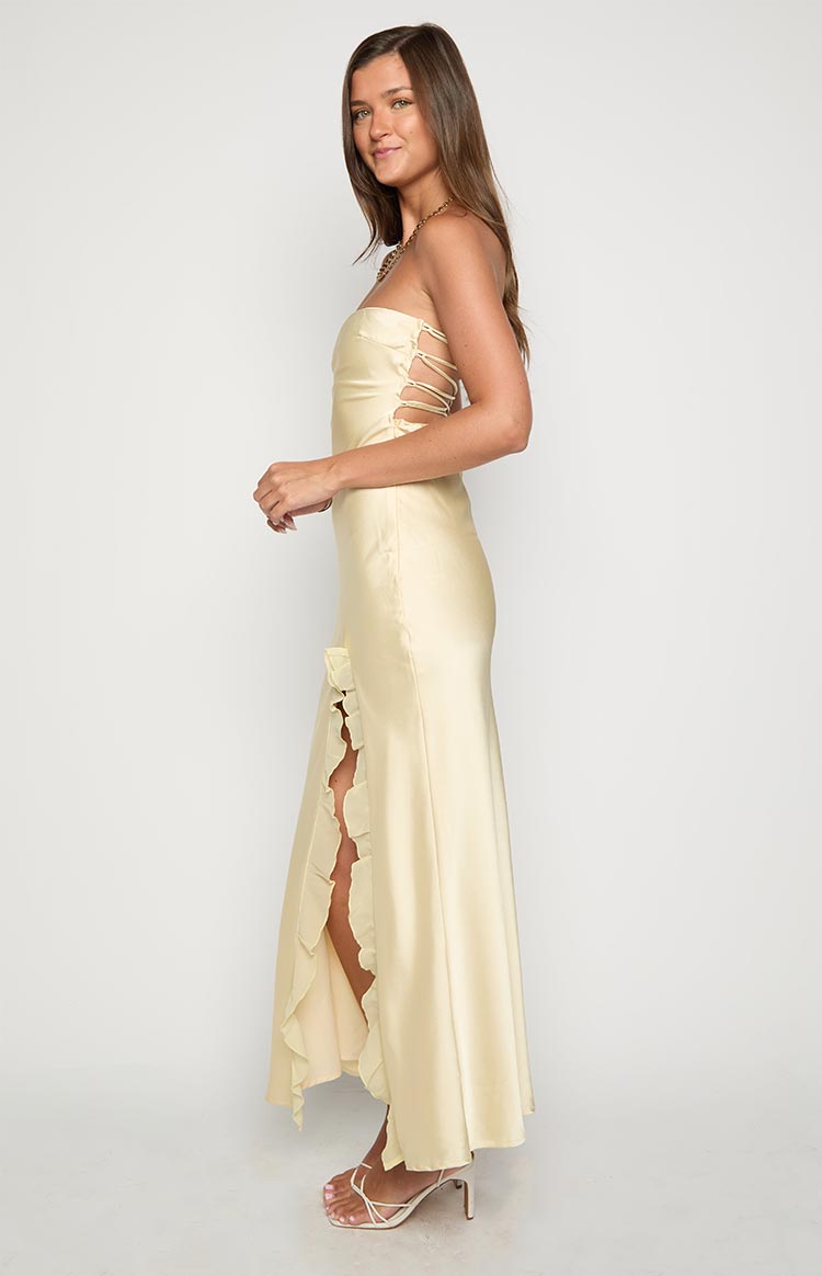 Mackenna Yellow Strapless Maxi Dress