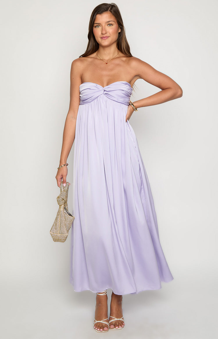 Maiana Lilac Strapless Maxi Dress
