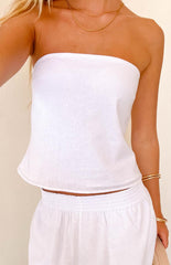 Mallorie White Strapless Top