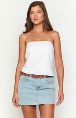 Mallorie White Strapless Top