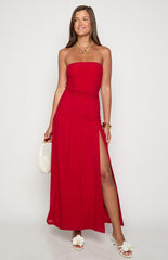 Morrigan Red Strapless Maxi Dress