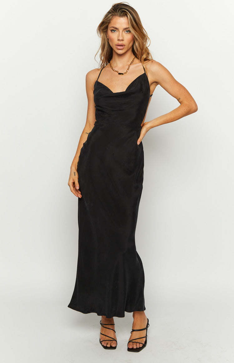 Opal Black Midi Dress