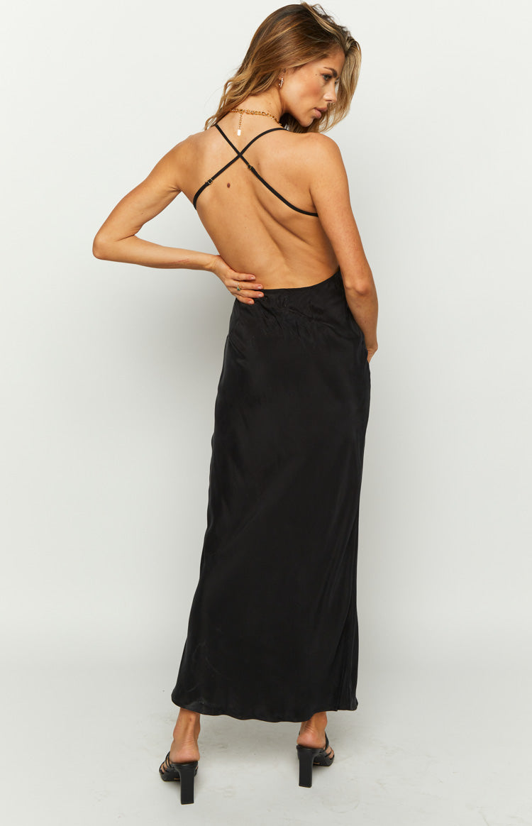 Opal Black Midi Dress