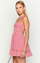 Oppolo Red Gingham Mini Dress