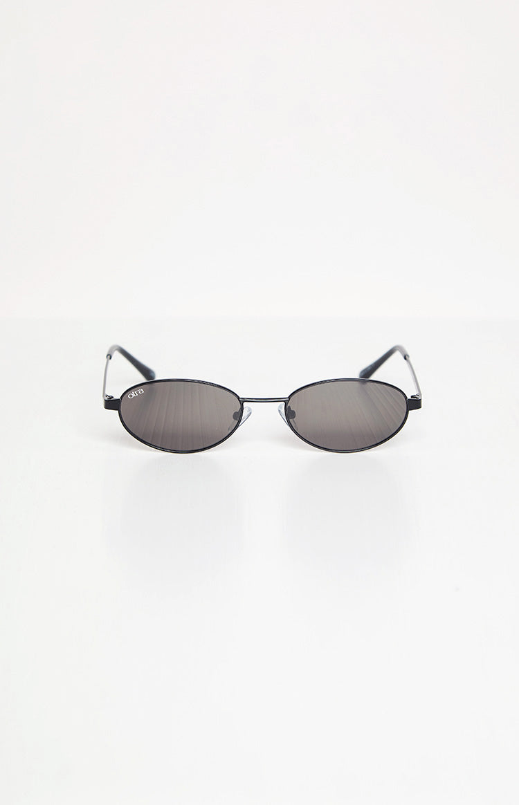 Otra Eyewear Rosie Black Oval Sunglasses