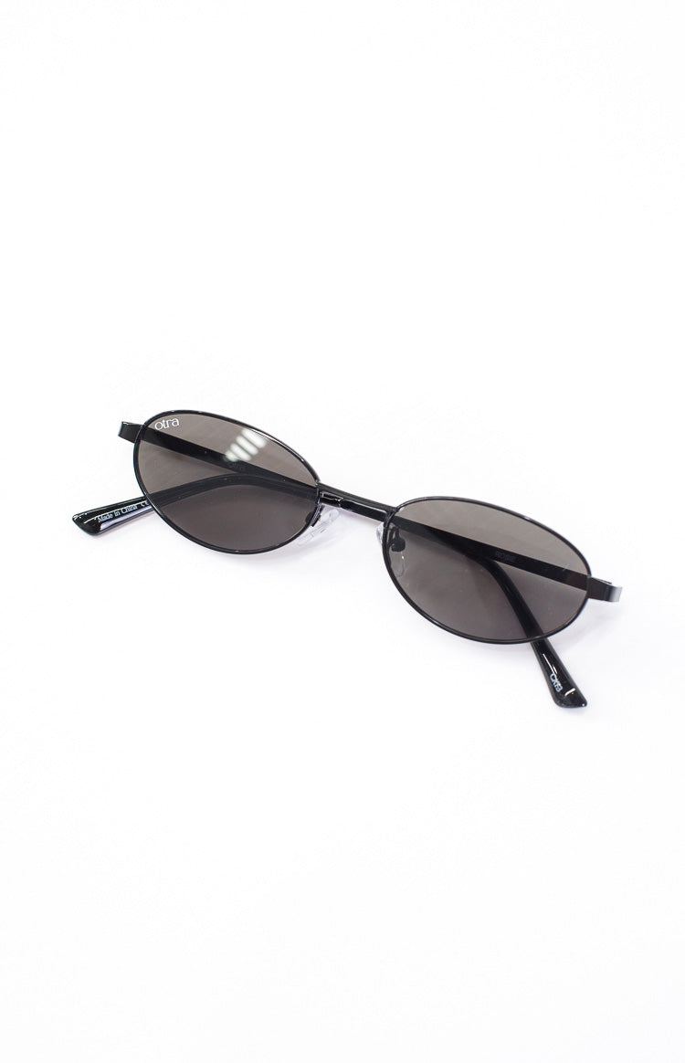 Otra Eyewear Rosie Black Oval Sunglasses