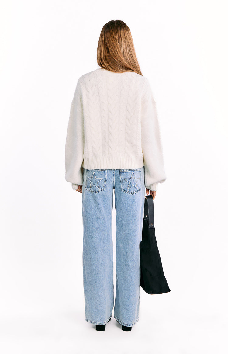 Percy Cream Cable Knit Cardigan