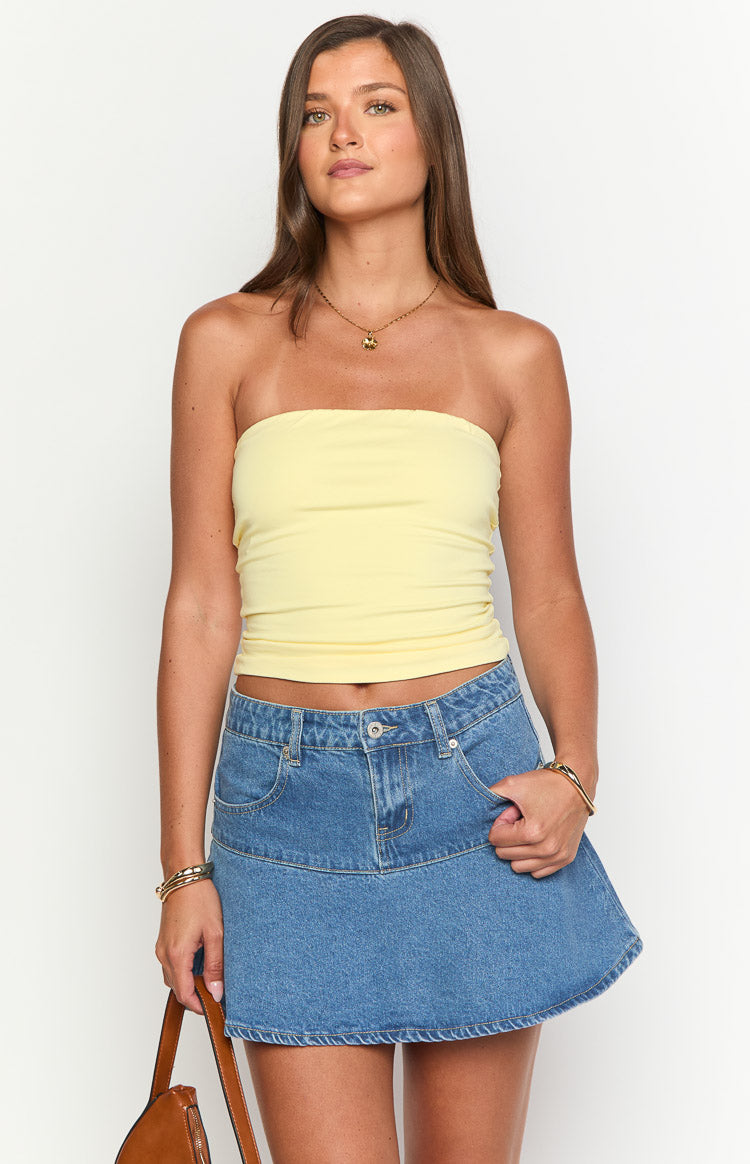 Quinley Mid Wash Denim Mini Skirt