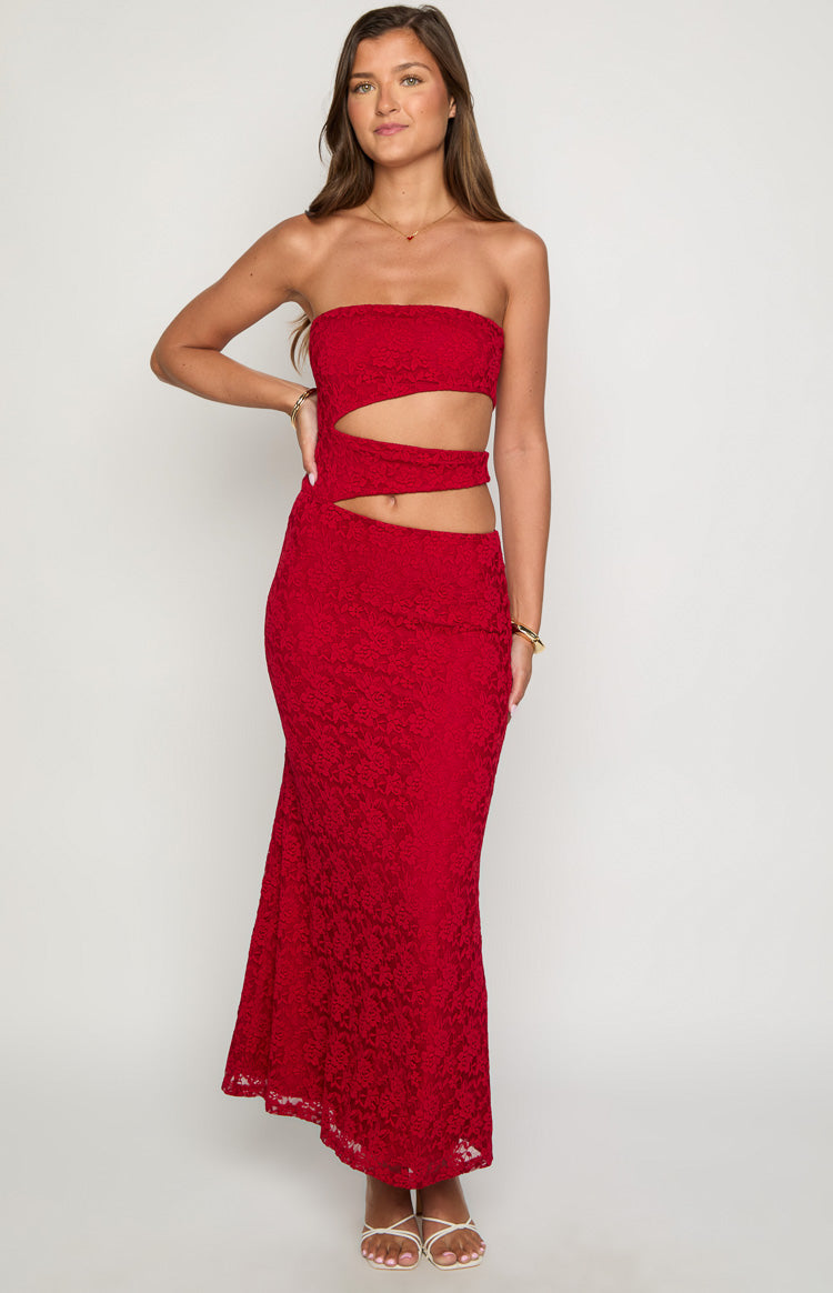 Rae Red Strapless Maxi Dress