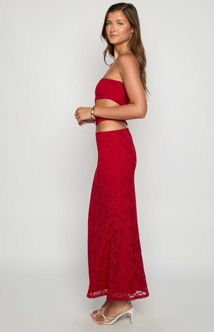 Rae Red Strapless Maxi Dress