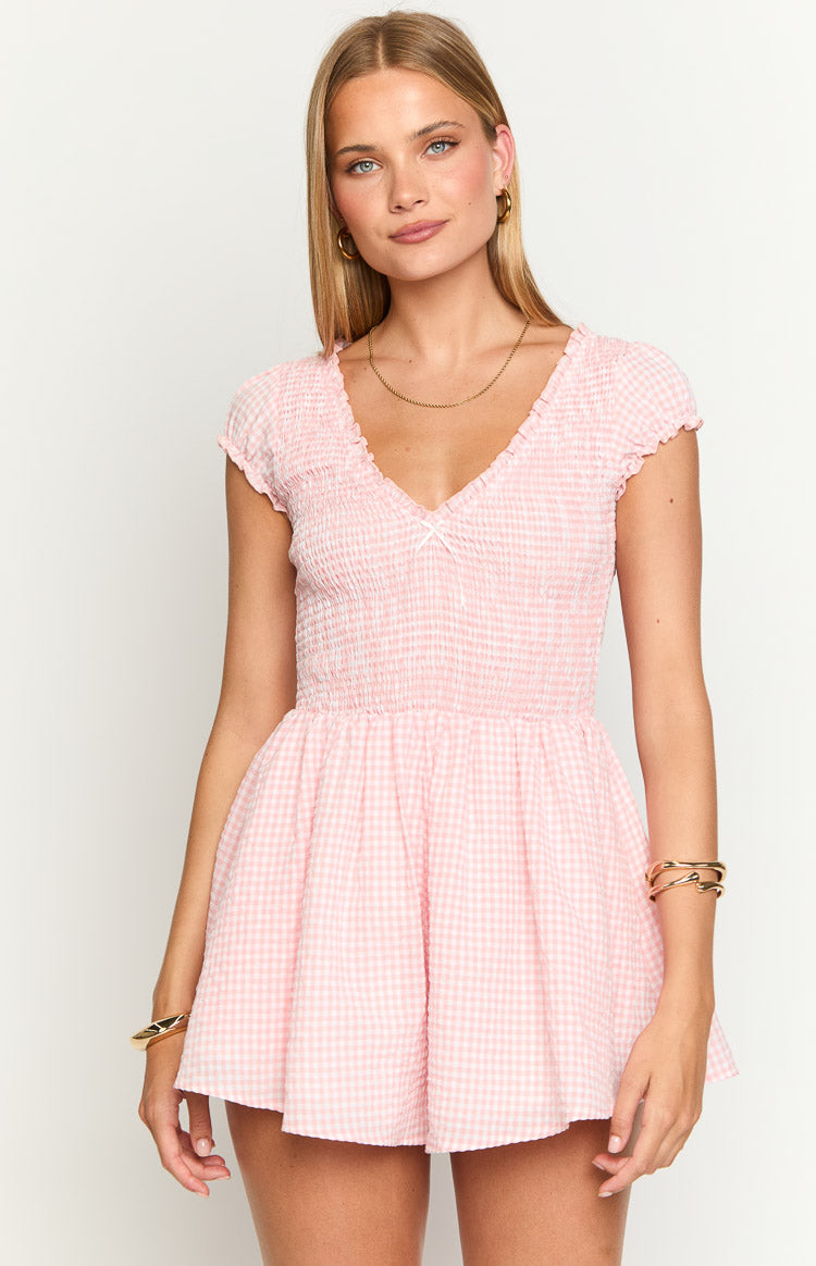 Raldo Pink Gingham Playsuit