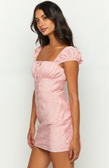 Rosie Blush Pink Satin Mini Dress