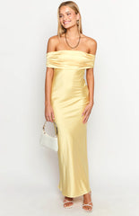 Seraphina Yellow Off The Shoulder Maxi Dress