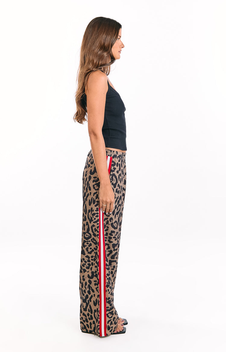 Sharly Leopard Red Racer Stripe Pants