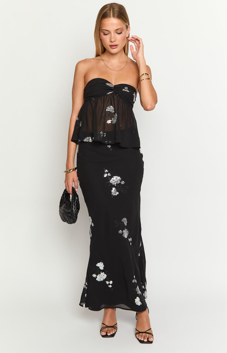 Shyla Black Maxi Skirt