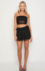 Stay Black Mesh Mini Skirt