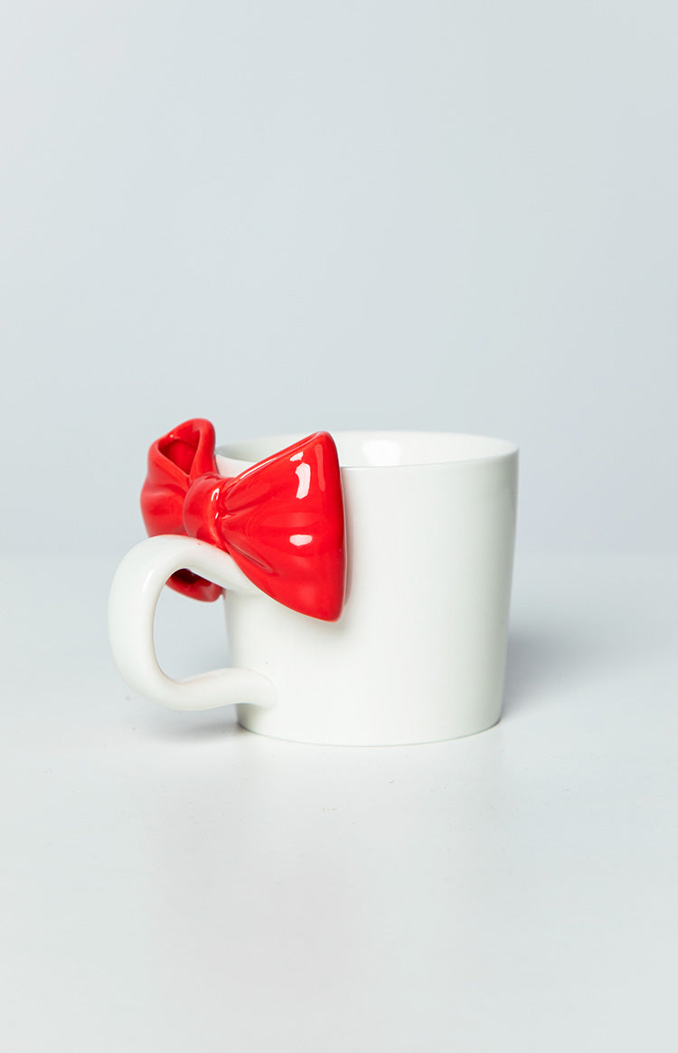 Sugar Sugar White And Red Bow Mug