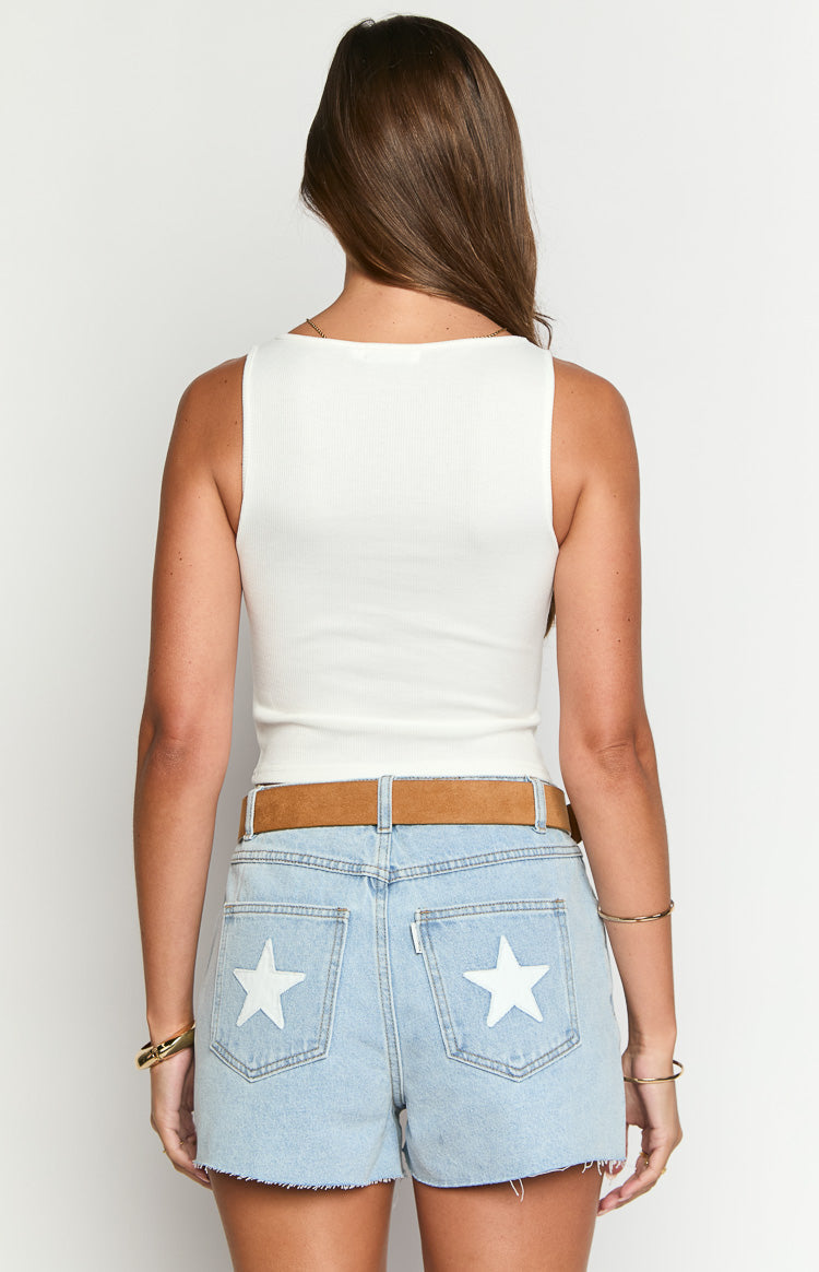 Suzie White USA Embroidered Tank Top