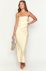 Tasha Yellow Strapless Maxi Dress