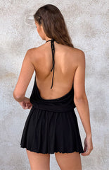 Tyler Black Halter Neck Playsuit