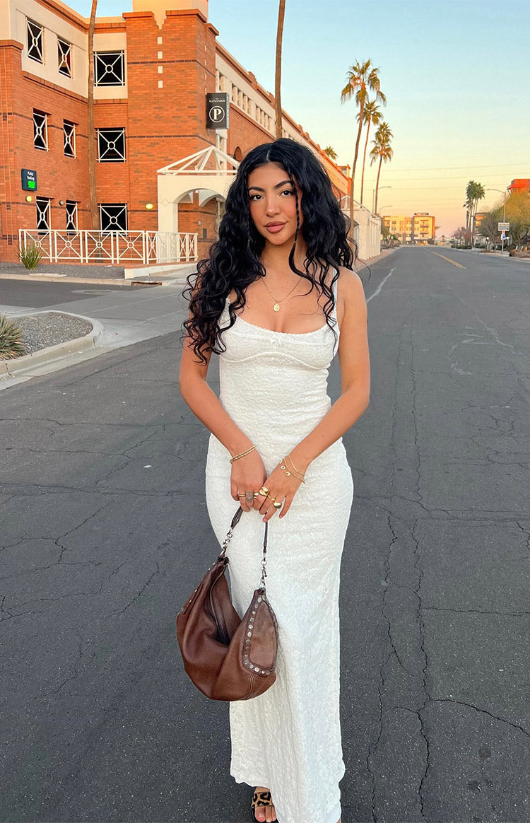 Elora White Lace Maxi Dress