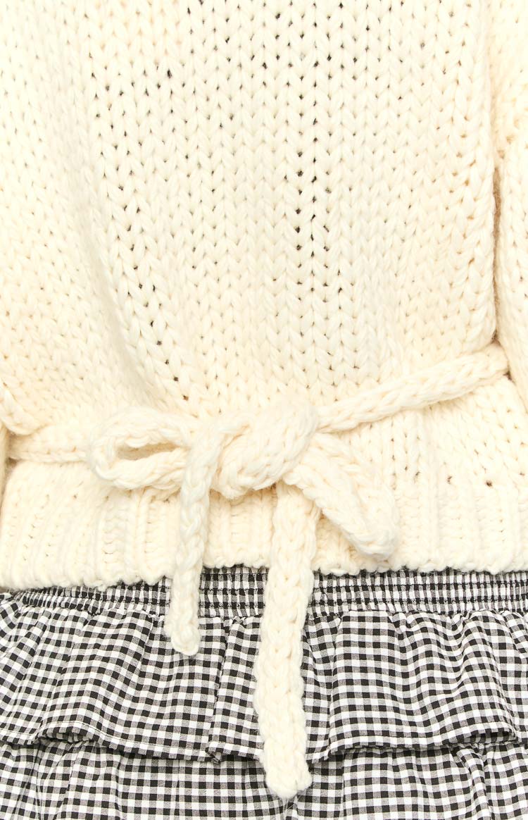 Verity Cream Knit Wrap Cardigan
