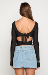 Vida Black Long Sleeve Top