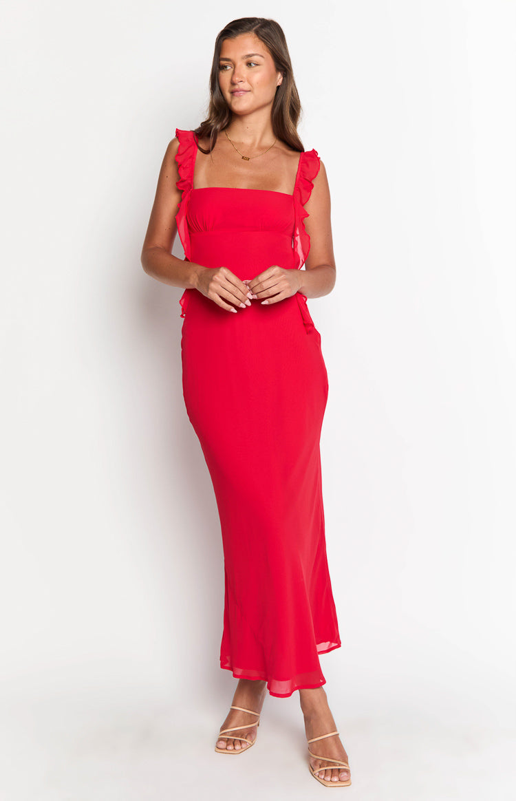 Viona Red Maxi Dress