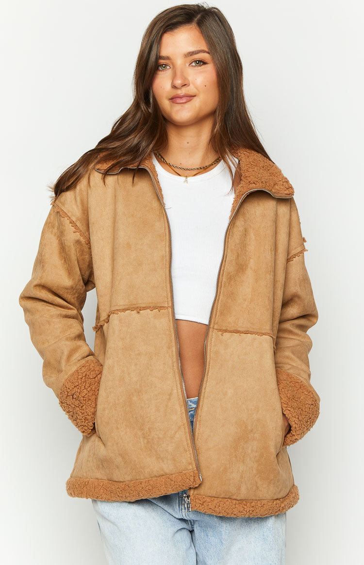 Willow Brown Suede Fur Jacket