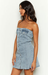 Wilma Blue Denim Corset Mini Dress