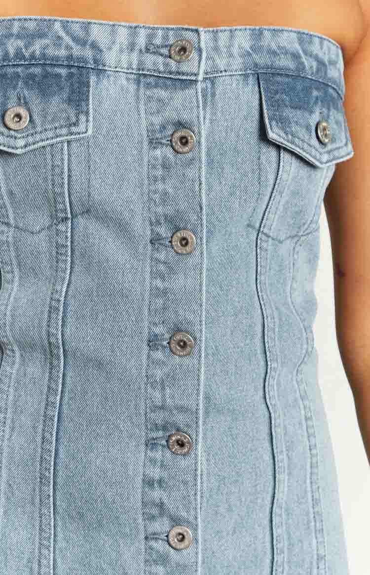 Wilma Blue Denim Corset Mini Dress