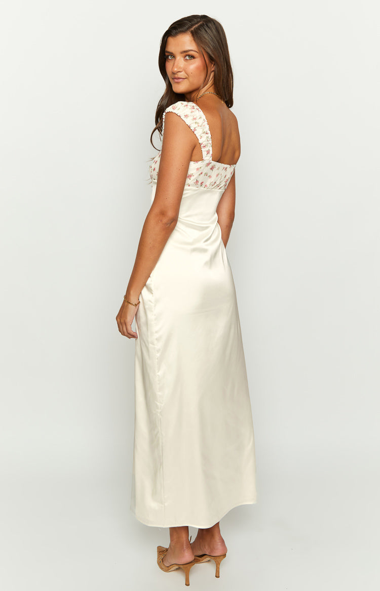 Yolandah Cream Chiffon Maxi Dress