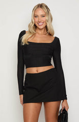 Zac Black Linen Blend Skort