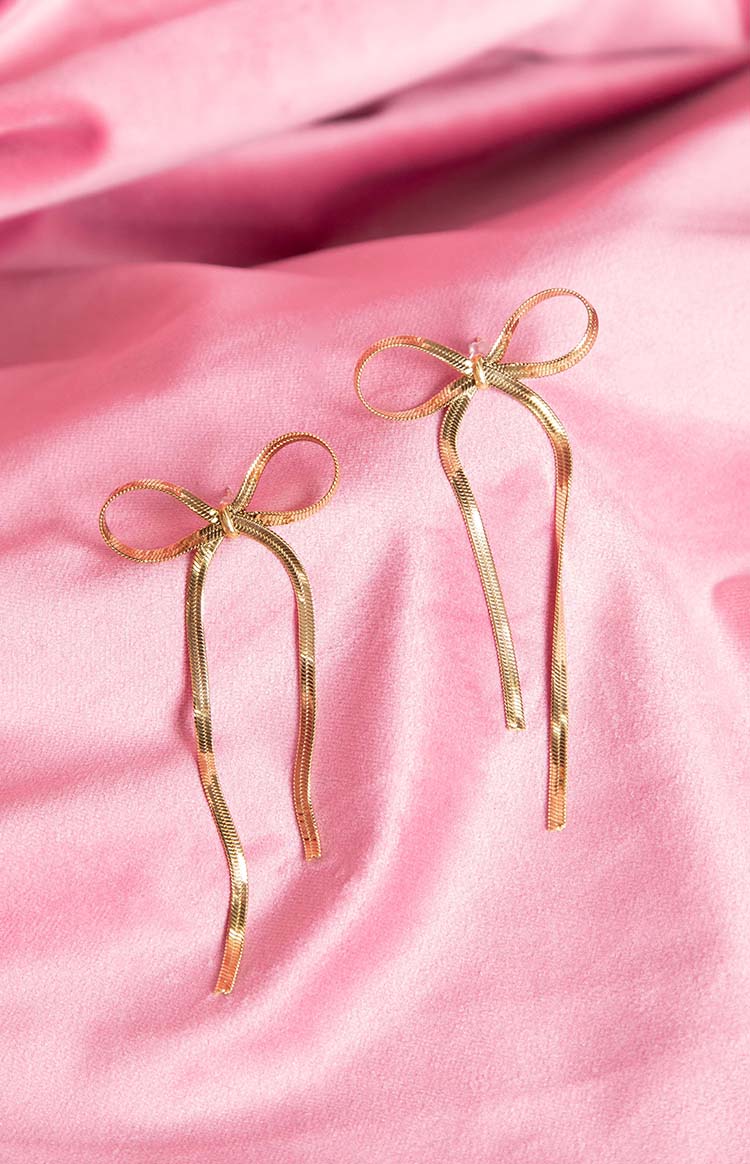 Zenith Gold Bow Earrings