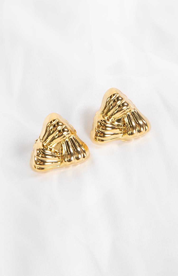 Zodie Gold Triangle Statement Stud Earrings
