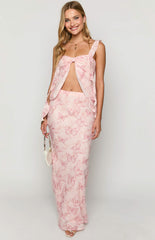 Caspian Pink Butterfly Chiffon Top