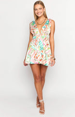 Genovia Dolce Vita Print Mini Dress