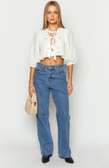 Samba White Tie Up Top