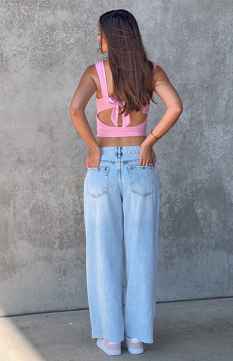 She's Yours Vintage Blue Denim Wide Leg Boyfriend Jeans